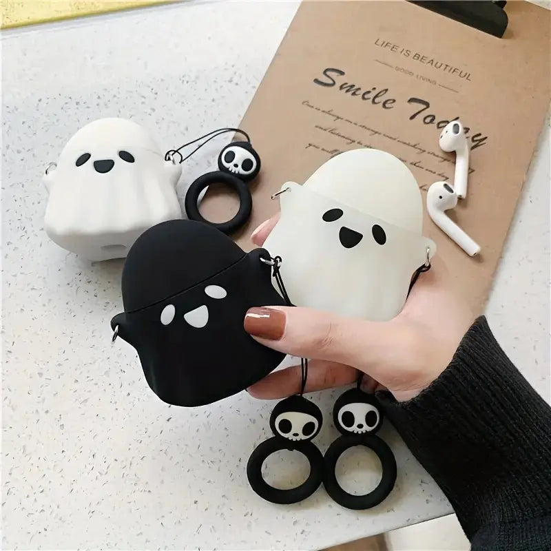 Cute 3D Cartoon Ghost Silicone AirPods Protective Case