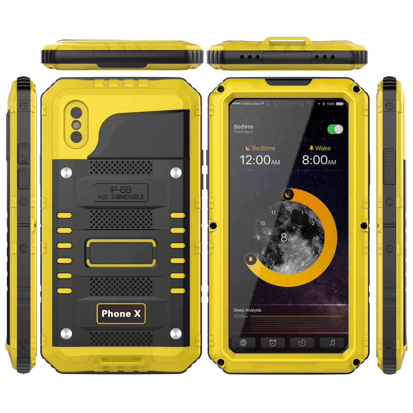 Metal Protective Case for iPhone 6S, 7, X (Full Cover)