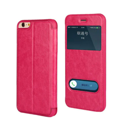 Leather Flip Case for iPhone - Protective Cover
