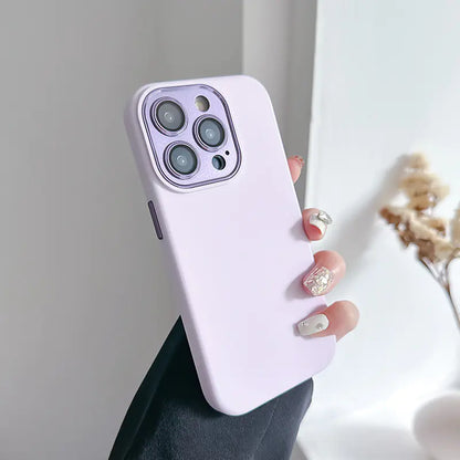 Metal Lens Protector Silicone Case for iPhone 14/15