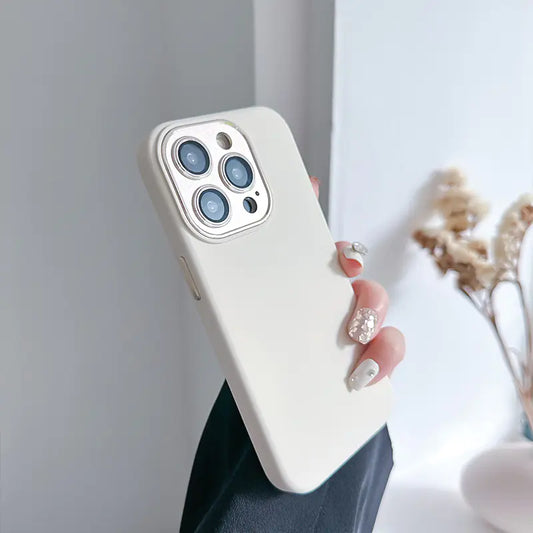 Metal Lens Protector Silicone Case for iPhone 14/15