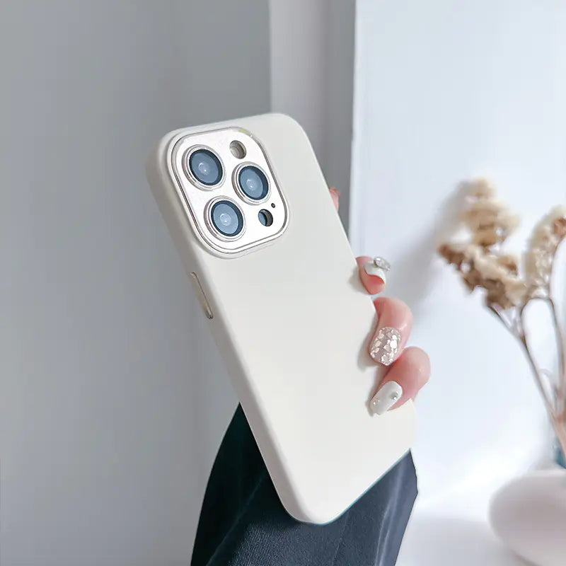 Metal Lens Protector Silicone Case for iPhone 14/15