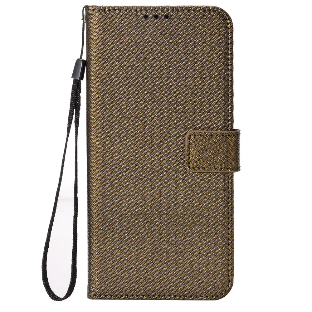 Phone Case with Diamond Texture and Strap
