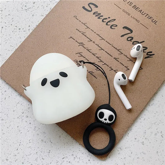 Cute 3D Cartoon Ghost Silicone AirPods Protective Case