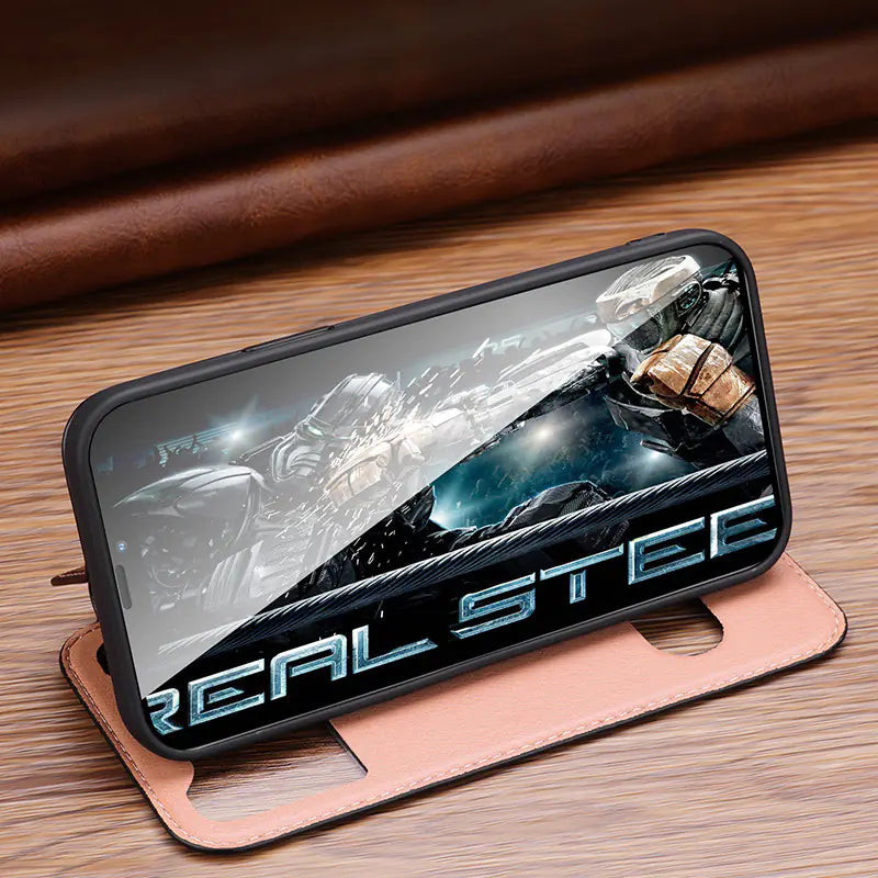 Leather Flip Case for iPhone - Protective Cover