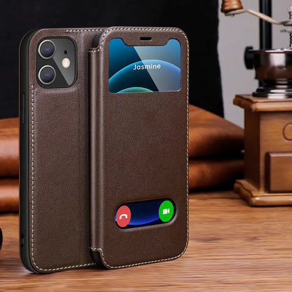 Leather Flip Case for iPhone - Protective Cover