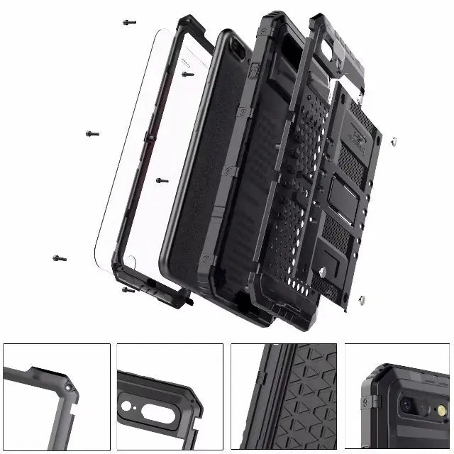 Metal Protective Case for iPhone 6S, 7, X (Full Cover)