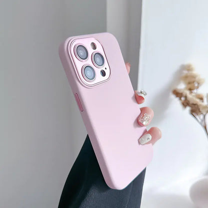 Metal Lens Protector Silicone Case for iPhone 14/15
