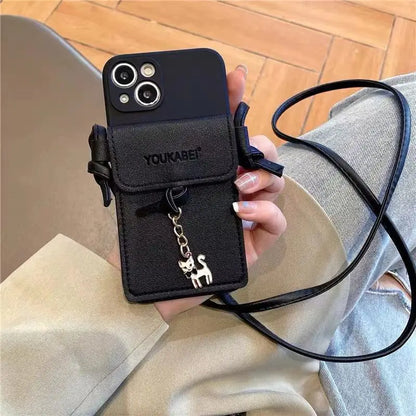 Fashionable Cat Coin Purse for iPhone 14 Pro Max
