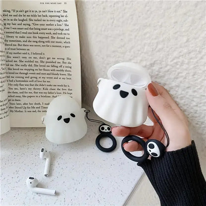 Cute 3D Cartoon Ghost Silicone AirPods Protective Case